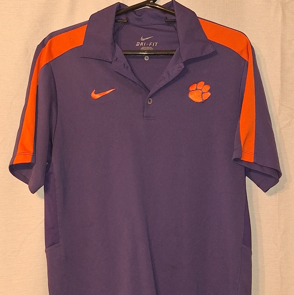 Nike Clemson Dri-FIT Purple and Orange Polo